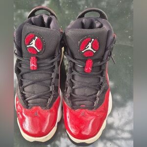 Jordan Kids Red and Black Sneakers